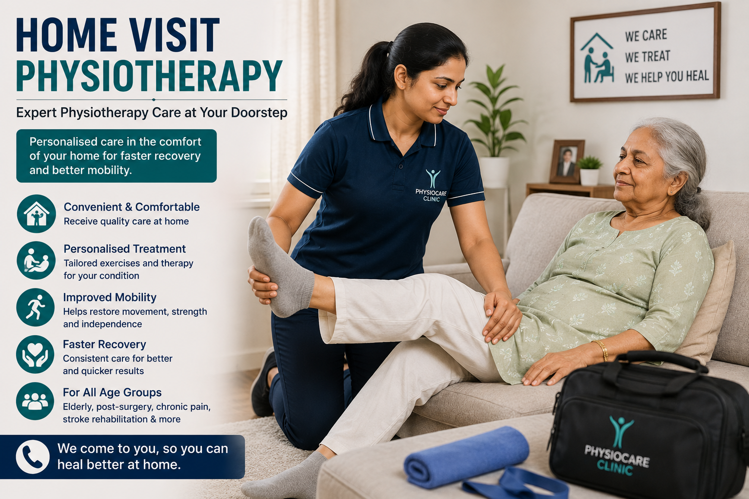 Home visit physiotherapy by PhysioCure Clinic