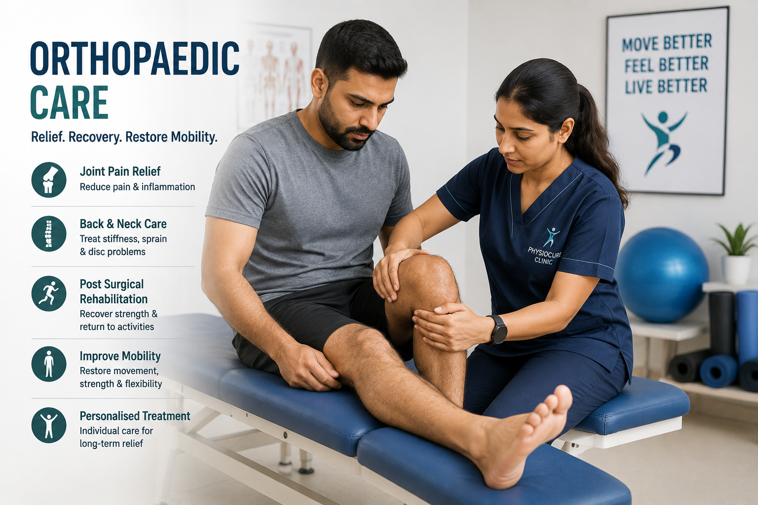 Orthopaedic physiotherapy for pain and mobility problems